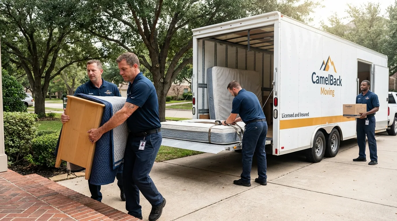 Crew loading residential truck for cross-state move from Ramsey, NJ