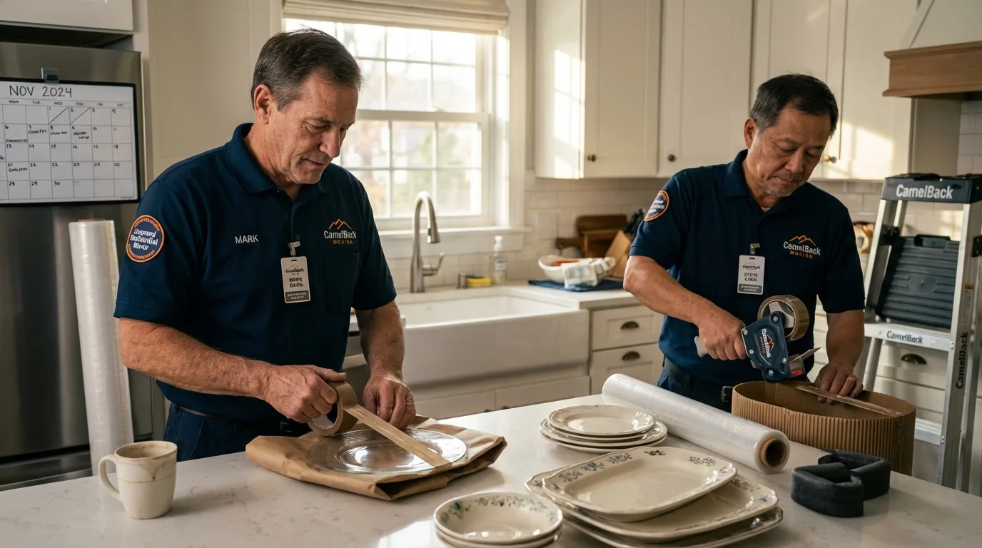 Professional crew packing kitchen dishware in Ramsey, NJ